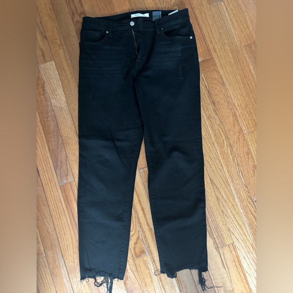 Women’s high rise relaxed crop  black Jeans